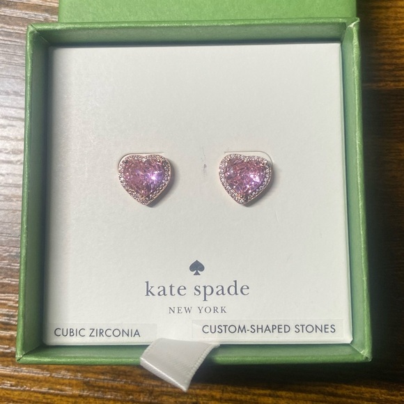 kate spade Jewelry - Kate Spade pink heart studd earrings
